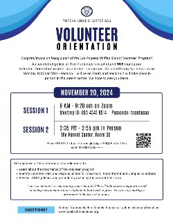 Volunteer Orientation flyer