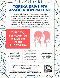 Topeka Drive PTA Association Meeting Flyer