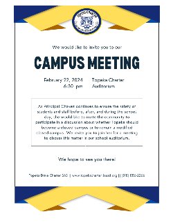 Closed Campus Meeting Flyer