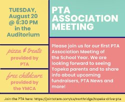 Topeka Drive PTA Association Meeting Flyer