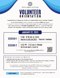 Volunteer Orientation flyer