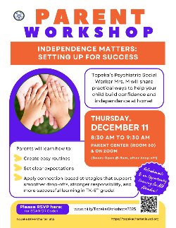 Parent Workshop December 2025 flyer
