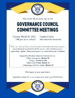 Governance Council Committee Meetings Flyer