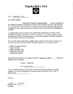 Title I Annual Meeting Letter Image