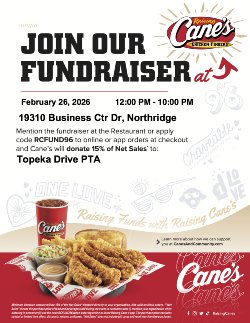 Topeka Drive PTA Dine-Out Flyer