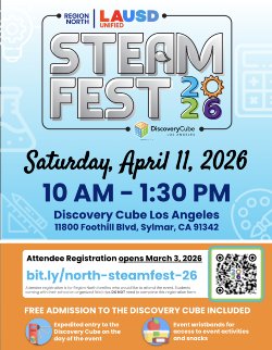 LAUSD Region North Steam Fest 2026 flyer