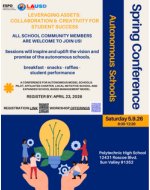 Autonomous Schools Spring Conference flyer