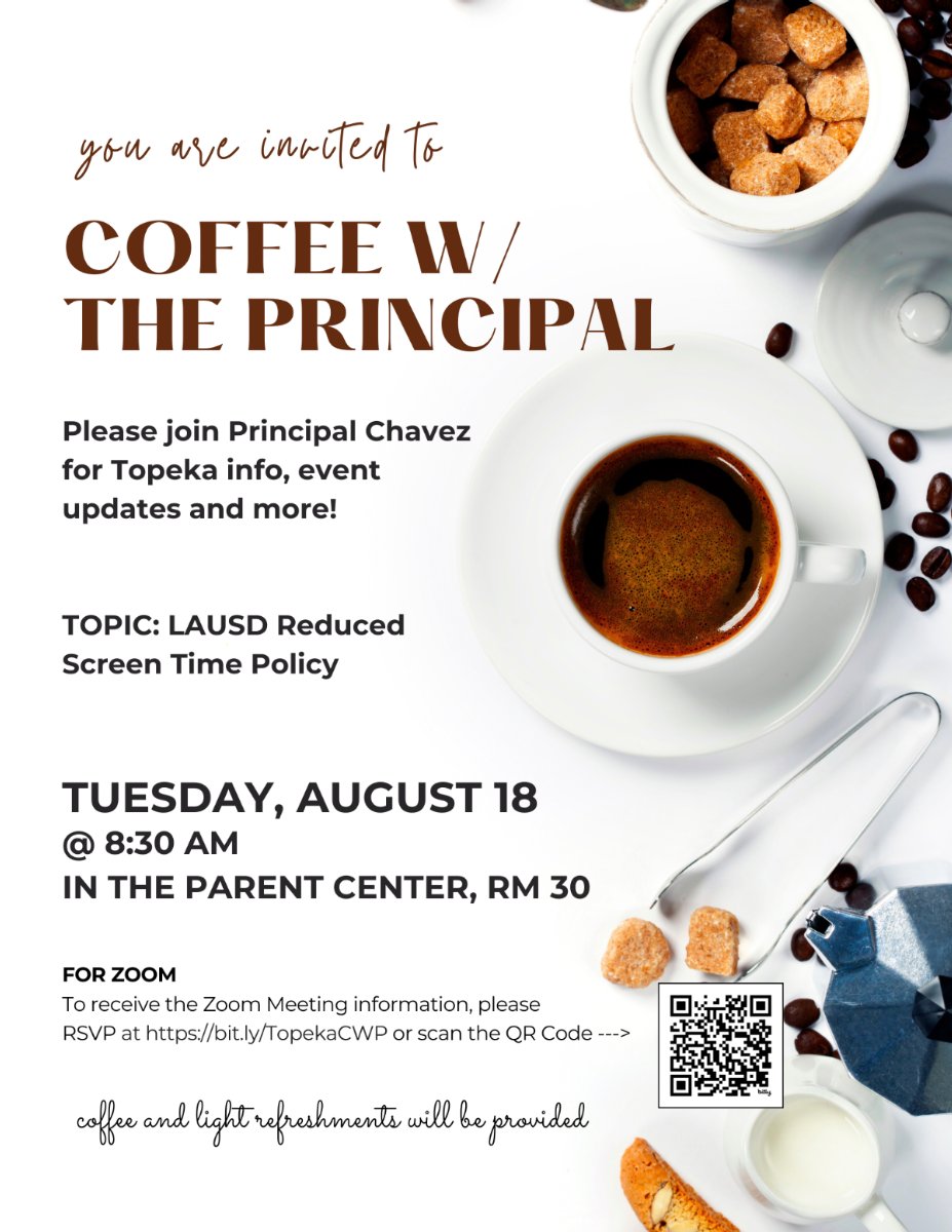 Coffee with the Principal August flyer