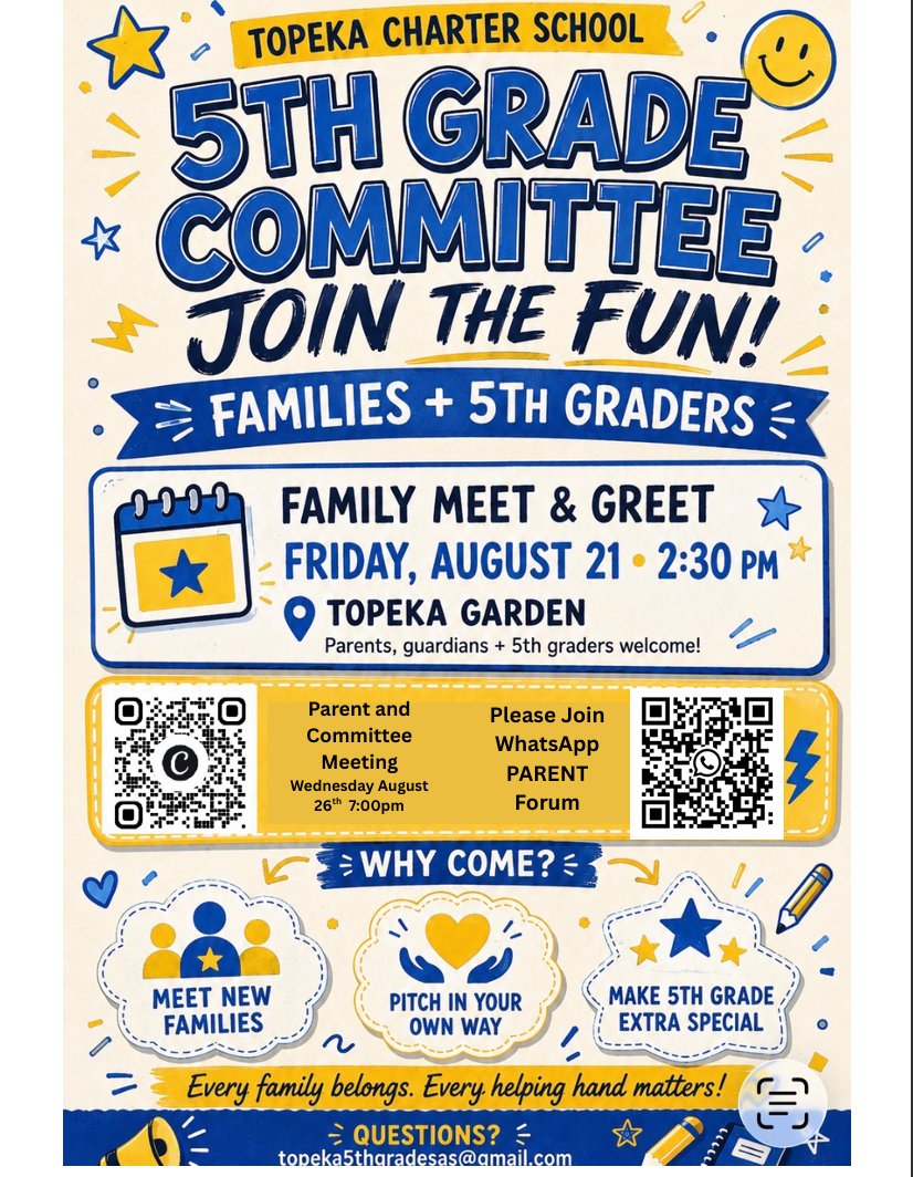 5th Grade Committee Meet and Greet Flyer